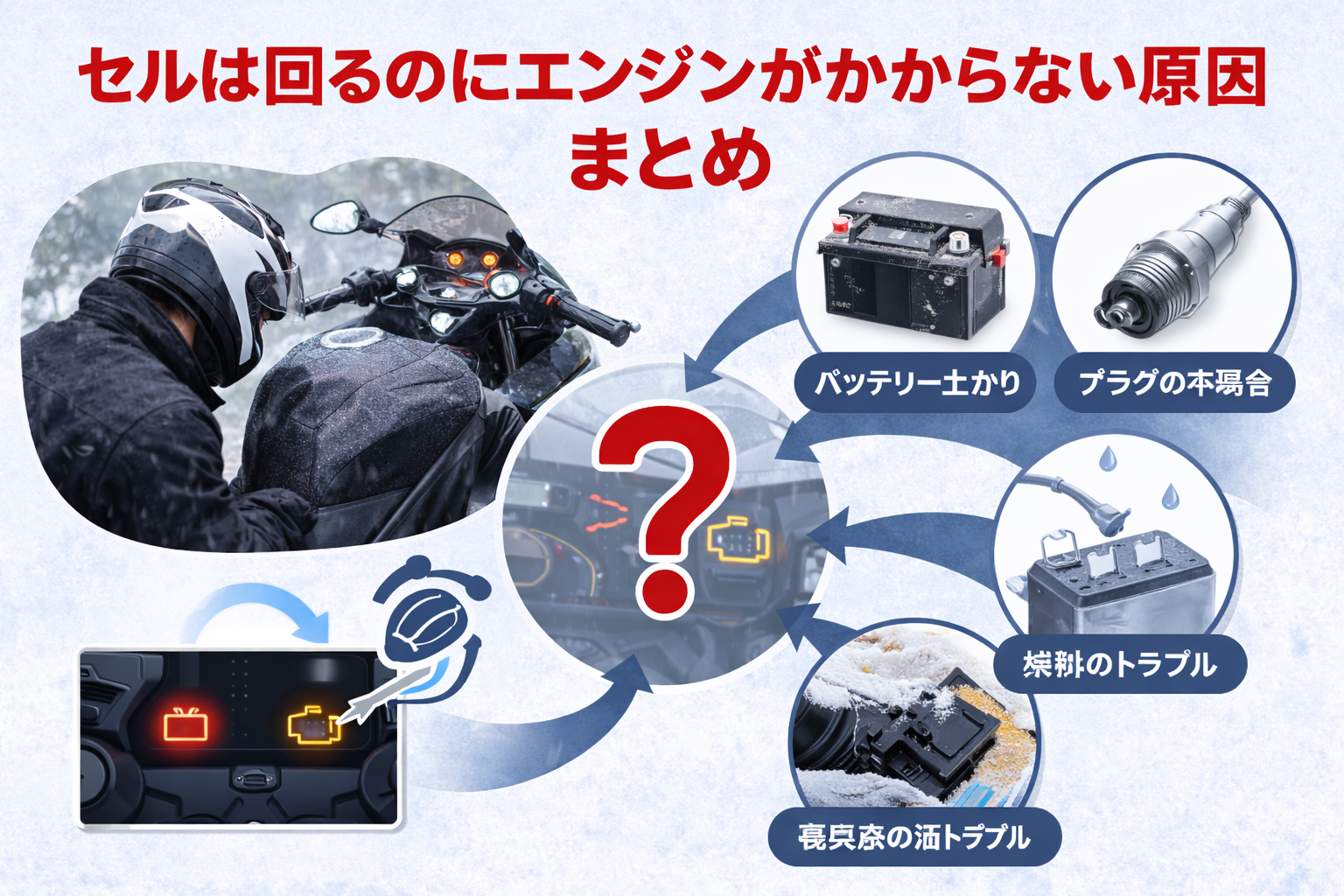 セルは回るのにエンジンがかからない原因まとめ